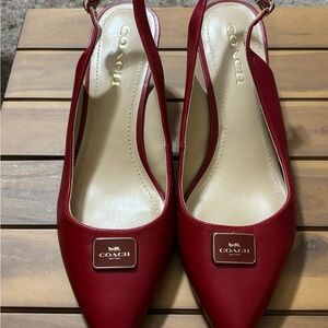 Coach Cherry Red Slingback Heels